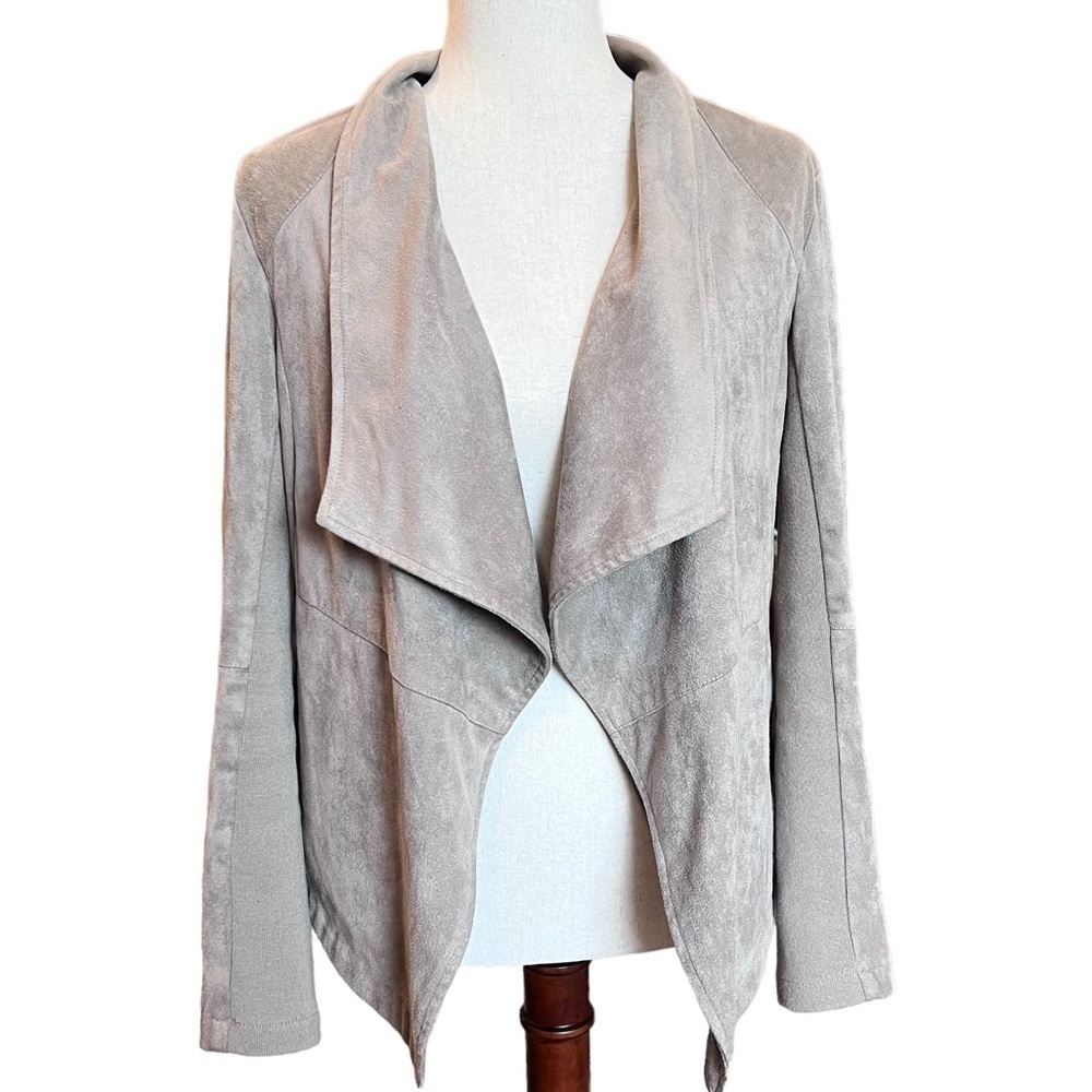 BB Dakota Faux Suede Shawl Collar Jacket Tan Khaki Western Career Size: Medium